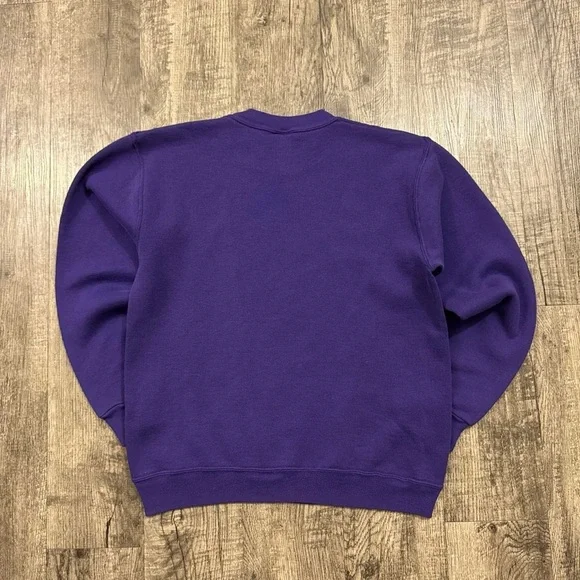Vintage 80s Russell Athletic Sun Faded Purple Crewneck Sweatshirt USA - Picture 2 of 6